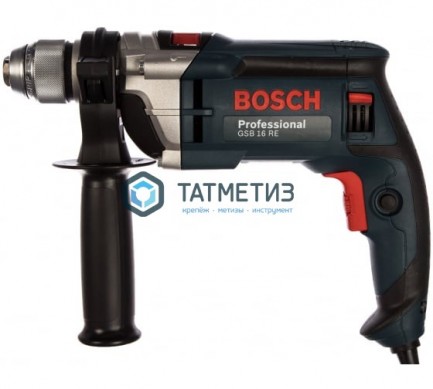 Дрель BOSCH GSB 16 RE, ударная, 750Вт, ключевой патрон |  «ТАТМЕТИЗ» Дрель BOSCH GSB 16 RE, ударная, 750Вт, ключевой патрон -  магазин крепежа «ТАТМЕТИЗ»
