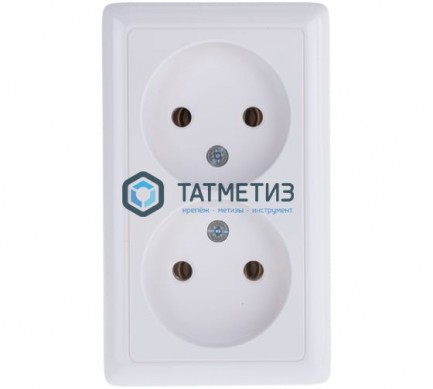Розетка 2-м ОП Хит 16А 250В без заземл. бел. SchE PA16-237B |  «ТАТМЕТИЗ» Розетка 2-м ОП Хит 16А 250В без заземл. бел. SchE PA16-237B -  магазин крепежа «ТАТМЕТИЗ»