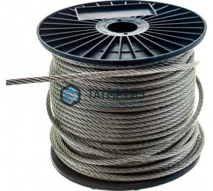 Трос  стальной оц. 6 мм DIN 3055  (250 м/бух) КТ / МН |  «ТАТМЕТИЗ» Трос  стальной оц. 6 мм DIN 3055  (250 м/бух) КТ / МН -  магазин крепежа «ТАТМЕТИЗ»