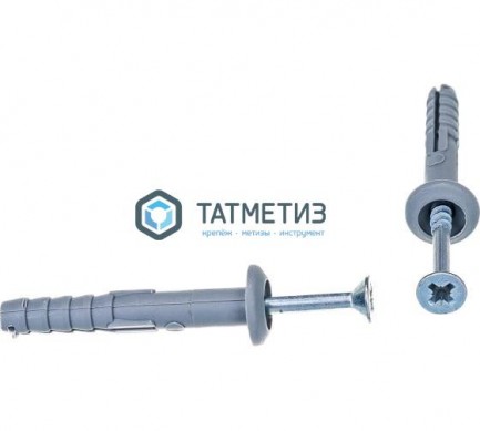 Дюбель-гвоздь  6х40 гриб (150 шт/уп) КТ |  «ТАТМЕТИЗ» Дюбель-гвоздь  6х40 гриб (150 шт/уп) КТ -  магазин крепежа «ТАТМЕТИЗ»
