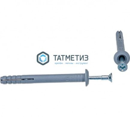 Дюбель-гвоздь  6х60 гриб (100 шт/уп) КТ |  «ТАТМЕТИЗ» Дюбель-гвоздь  6х60 гриб (100 шт/уп) КТ -  магазин крепежа «ТАТМЕТИЗ»