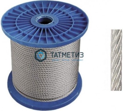 Трос  стальной оц. 1 мм DIN 3055  (200 м/бух) |  «ТАТМЕТИЗ» Трос  стальной оц. 1 мм DIN 3055  (200 м/бух) -  магазин крепежа «ТАТМЕТИЗ»