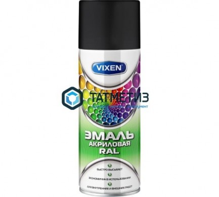 Краска аэроз. VIXEN  ЧЕРНЫЙ ЯНТАРЬ  520 мл. RAL 9005 |  «ТАТМЕТИЗ» Краска аэроз. VIXEN  ЧЕРНЫЙ ЯНТАРЬ  520 мл. RAL 9005 -  магазин крепежа «ТАТМЕТИЗ»