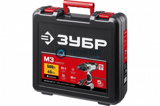 Дрель-шуруповерт сетевая, ЗУБР, 500 Вт, 0-450/0-1800 об/мин в кейсе |  «ТАТМЕТИЗ» Дрель-шуруповерт сетевая, ЗУБР, 500 Вт, 0-450/0-1800 об/мин в кейсе -  магазин крепежа «ТАТМЕТИЗ»