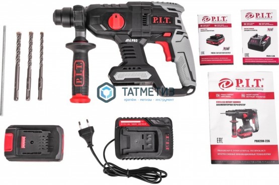 Перфоратор аккум. P.I.T PBH20H-22A (SDS+,20В,б/щет,2 ак*4.0Ач,Li-ion,2реж,1.5Дж,бур 22мм, ЗУ) |  «ТАТМЕТИЗ» Перфоратор аккум. P.I.T PBH20H-22A (SDS+,20В,б/щет,2 ак*4.0Ач,Li-ion,2реж,1.5Дж,бур 22мм, ЗУ) -  магазин крепежа «ТАТМЕТИЗ»