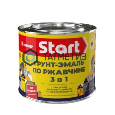 Грунт-эмаль по ржавчине ХВ 3 в 1 СТАРТ  ЧЕРНАЯ  1,8 кг-./6 |  «ТАТМЕТИЗ» Грунт-эмаль по ржавчине ХВ 3 в 1 СТАРТ  ЧЕРНАЯ  1,8 кг-./6 -  магазин крепежа «ТАТМЕТИЗ»