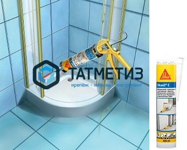 Герметик силиконовый Sikasil-C нейтральный санитарный белый 300 мл 12 Герметик силиконовый Sikasil-C нейтральный санитарный белый 300 мл 12