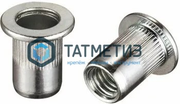 Заклепка-гайка с цил бортом и насечками А4 М 6 х 16 Заклепка-гайка с цил бортом и насечками А4 М 6 х 16